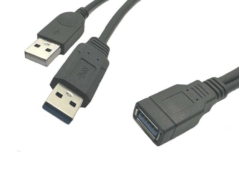 USB 3.0 A公*2-A母 訊號延長線(加強供電型) 30公分